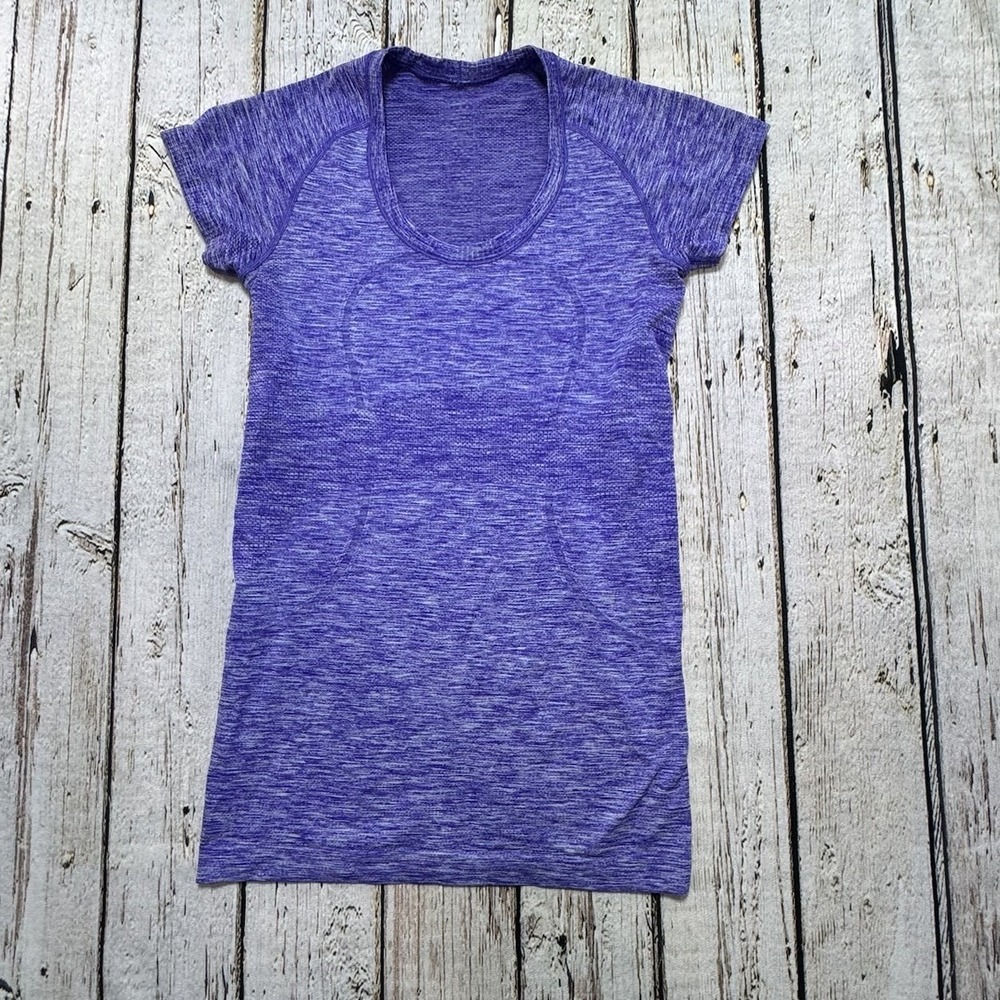 Lululemon Swiftly Tech Purple Short Sleeve Shirt Sz 6 Athletic Athleisure Gym